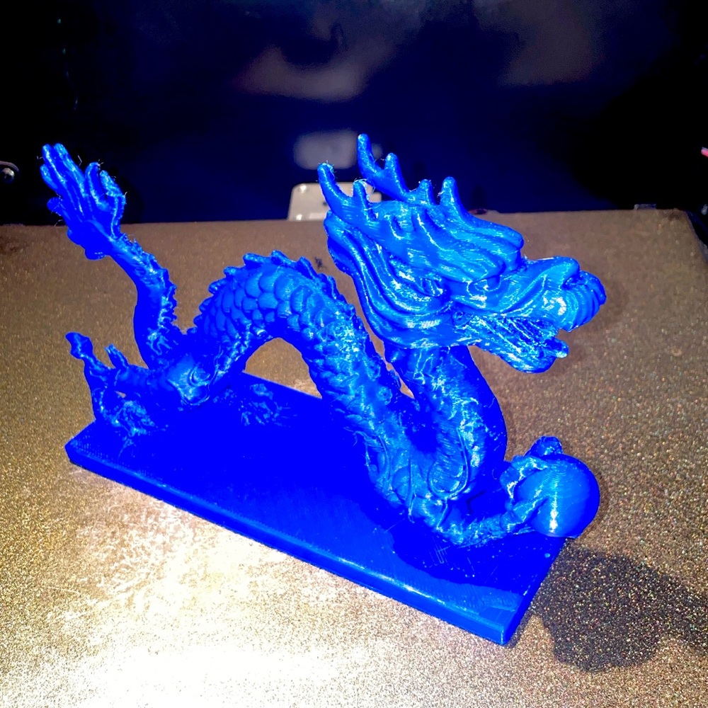 3D Printed Blue Dragon Figurine – Unique Collectible